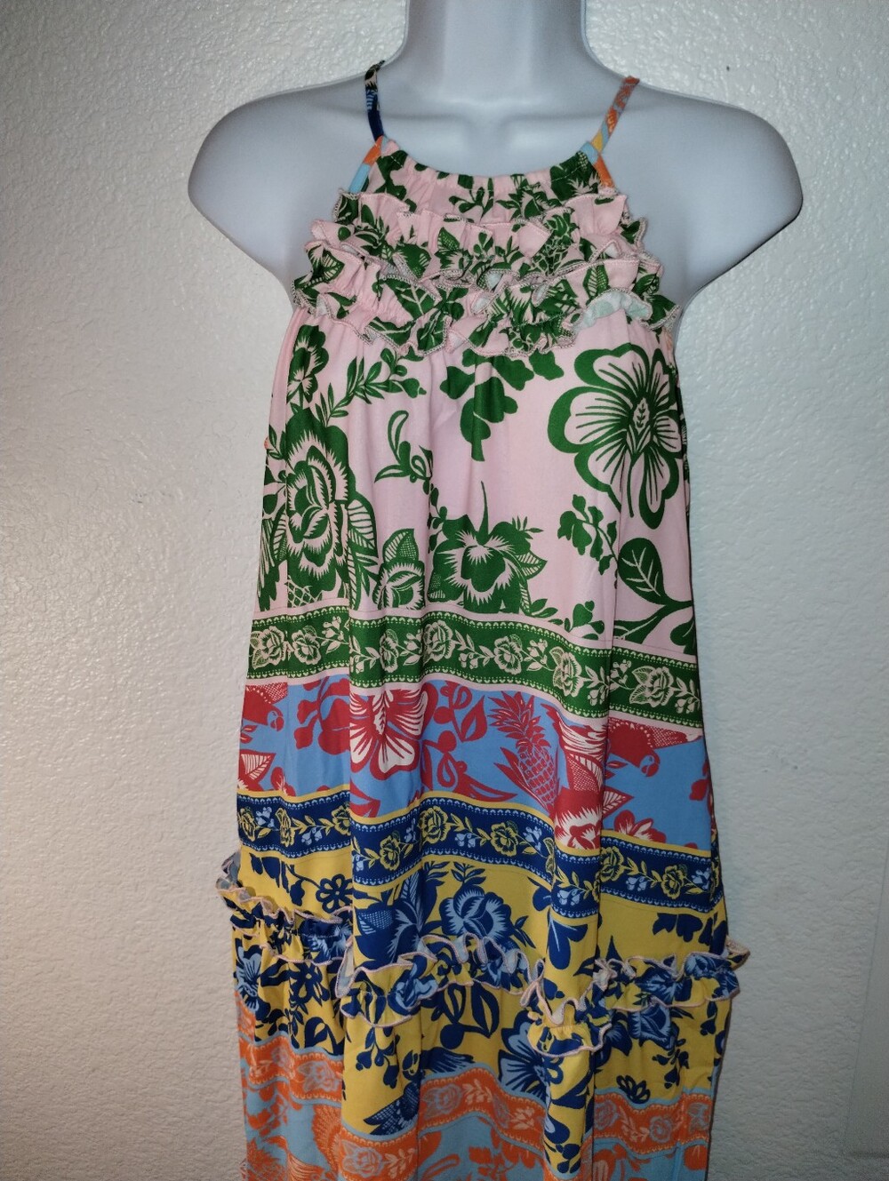 Grace Karin Pink Green Floral Print Dress NWT sz Small